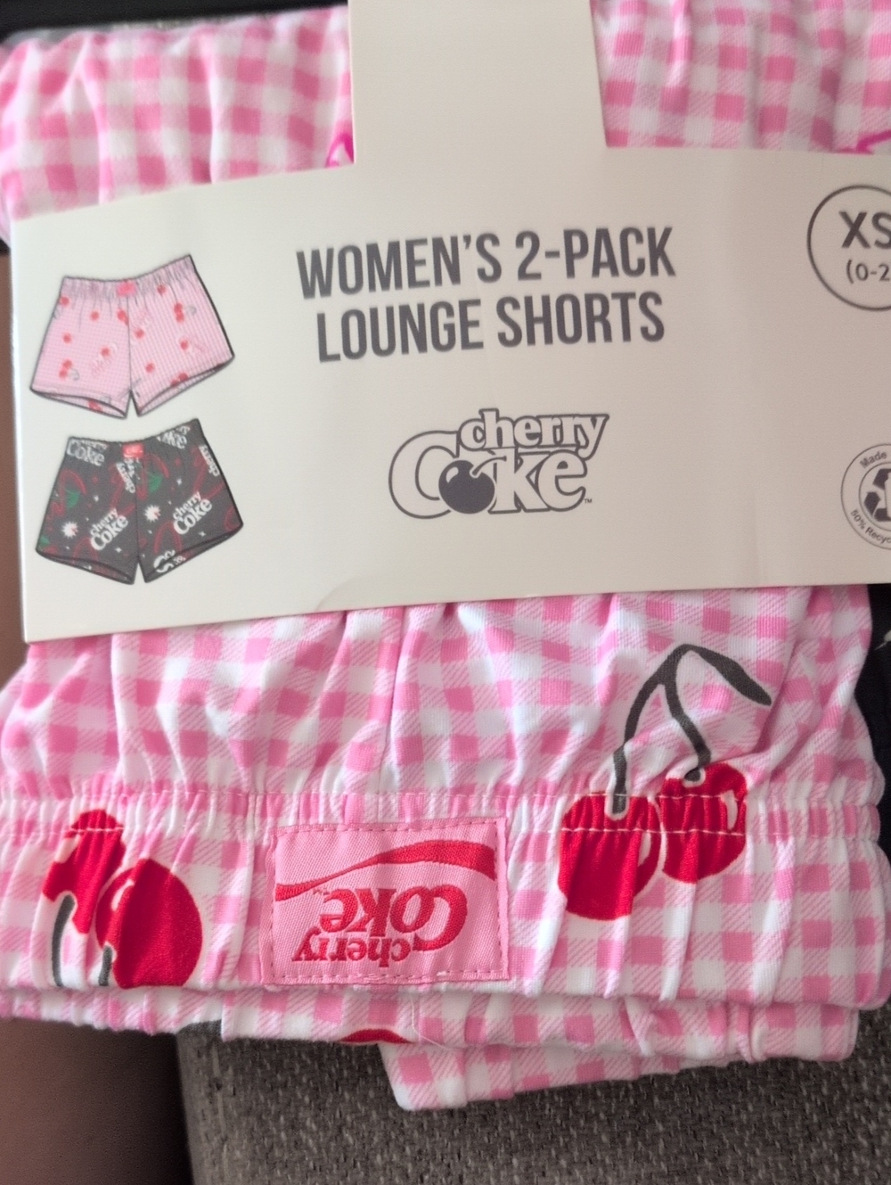 Cherry Coke Women's Pink Gingham Athletic Lounge Shorts